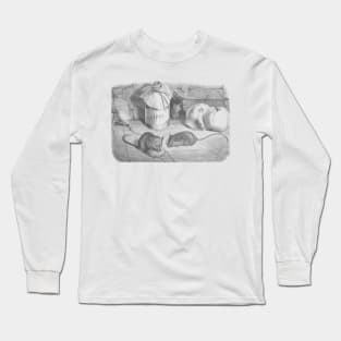 Mice Gift. Cute Vintage Animal Illustration Long Sleeve T-Shirt